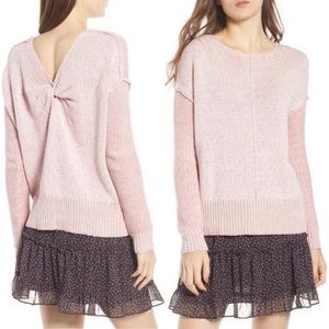 Rebecca Minkoff Lola Reversible Twist Sweater In Pale Pink